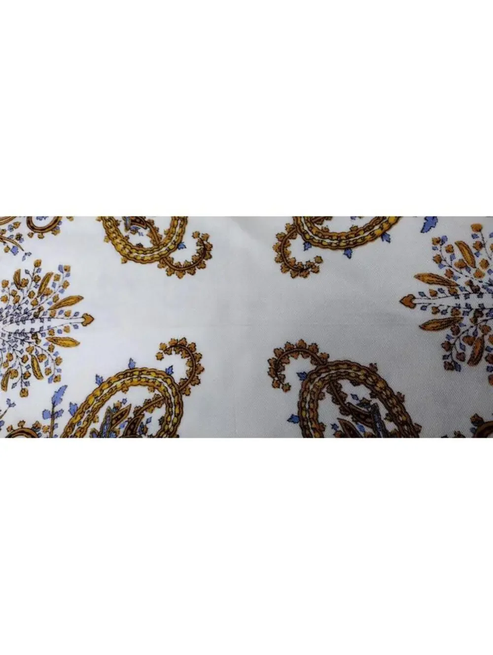 Vintage 1970s Satin Scarf Paisley Brown Boho R. J. SINGER Tapestry Print JAPAN